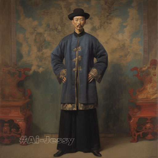 full body portrait of a man, <Qing Dynasty>