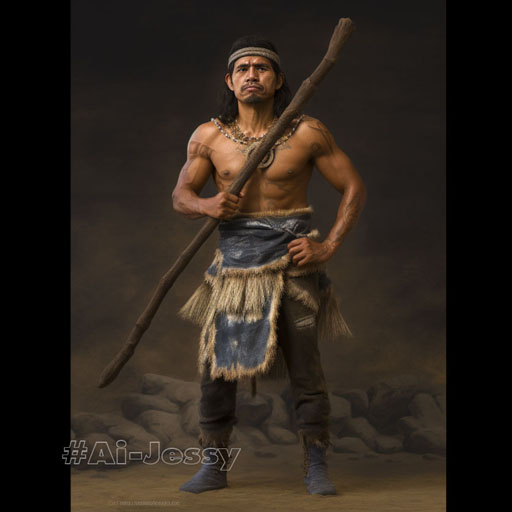full body portrait of a man, <Stone Age> 