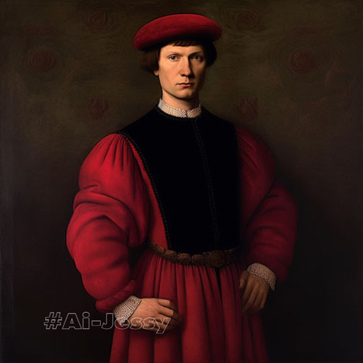 full body portrait of a man, < 1400s > 