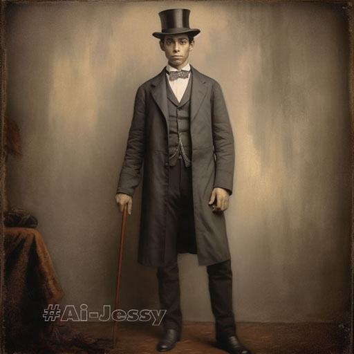 full body portrait of a man, < 1800s >