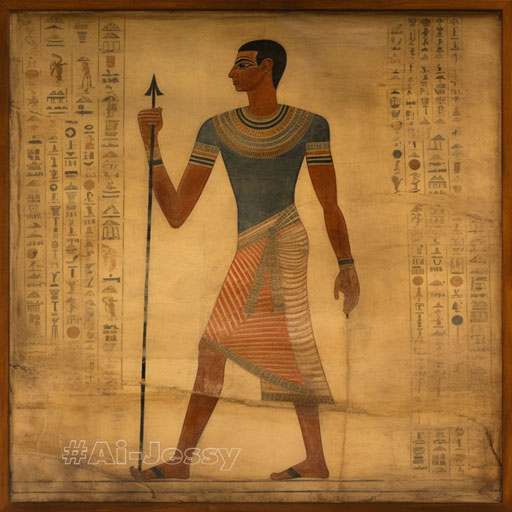 full body portrait of a man, < ancient Egyptian > 