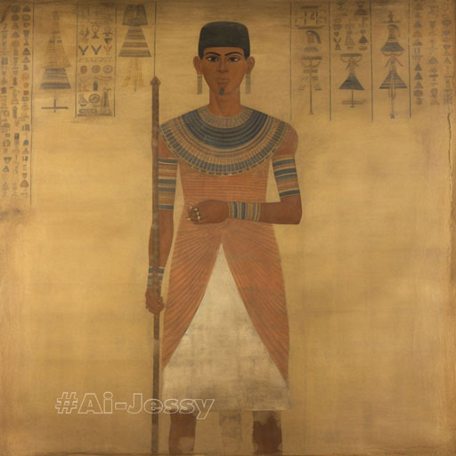 full body portrait of a man, < ancient Egyptian > 