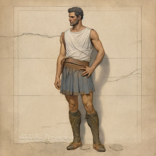 full body portrait of a man, <Ancient Greece> 