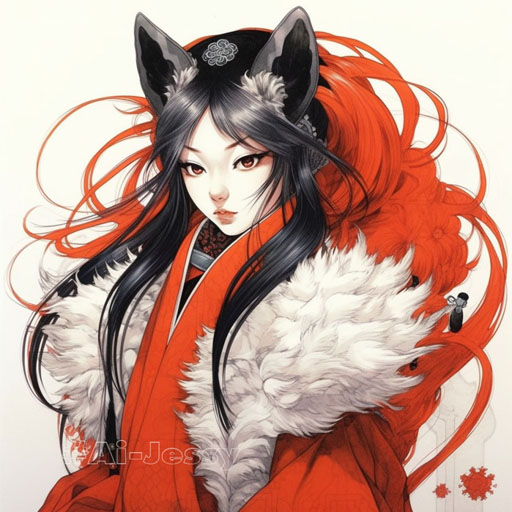 manga kitsune woman by Masashi Kishimoto