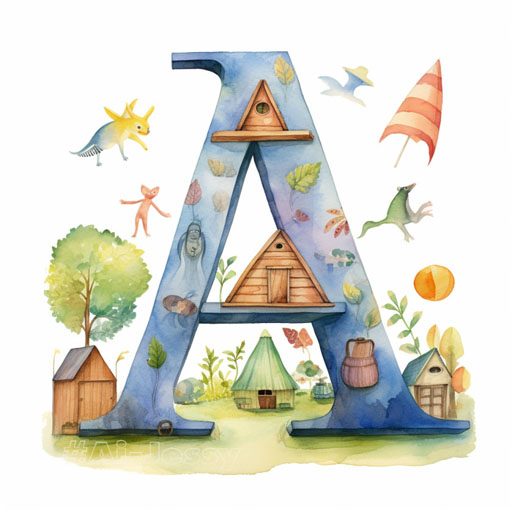 paint watercolor painting of alaphabet letters for a nursery
