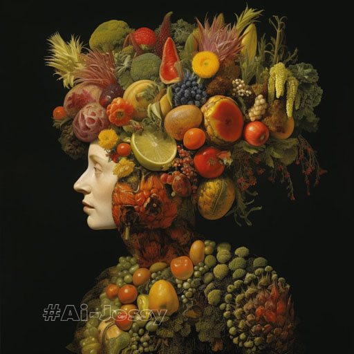 portrait of woman by Giuseppe Arcimboldo