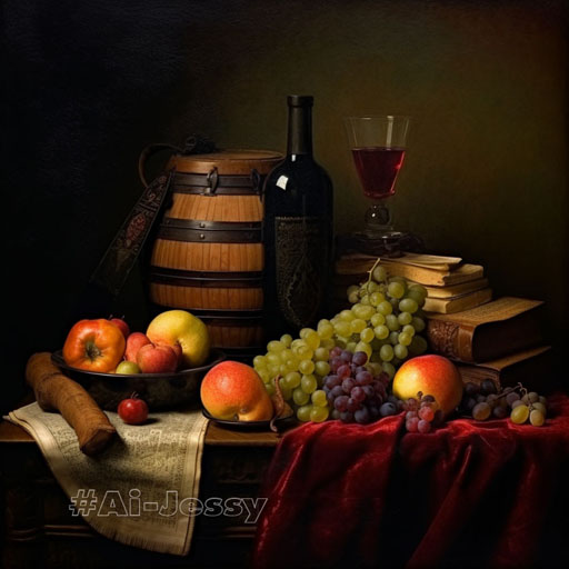 Painting still life by Leonardo da Vinci