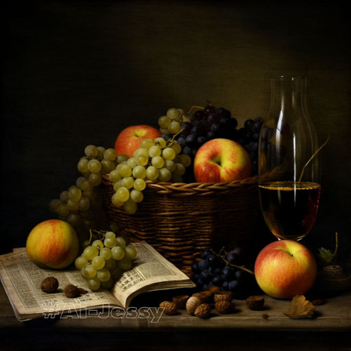 Painting still life by Leonardo da Vinci