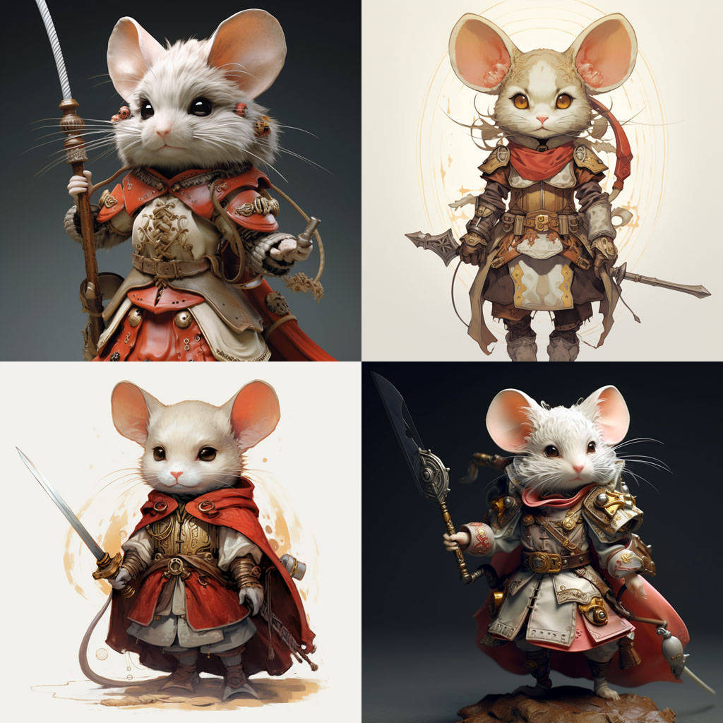 anthropomorphic mouse warrior girl by Leiji Matsumoto