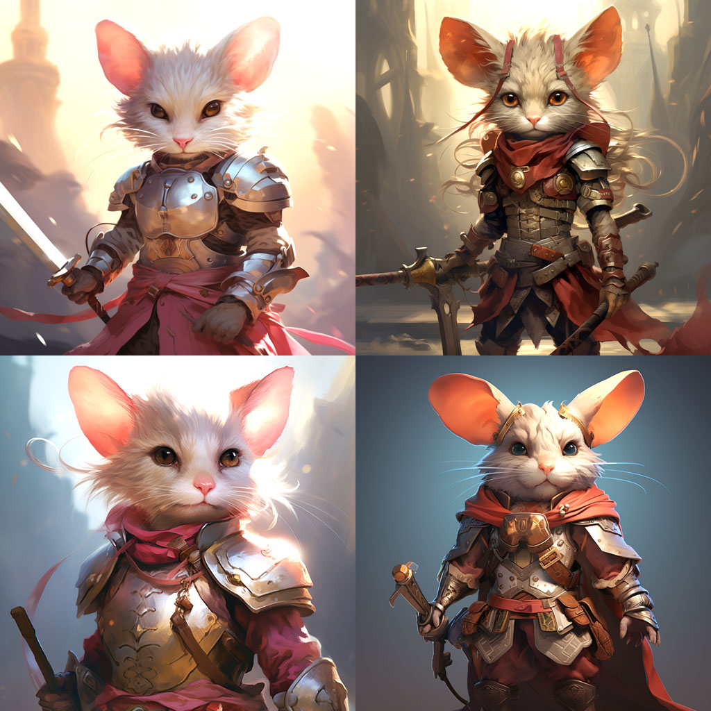 anthropomorphic mouse warrior girl by Sam Bosma