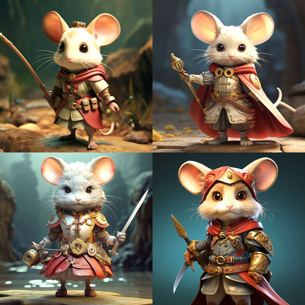 anthropomorphic mouse warrior girl by Studio Ghibli