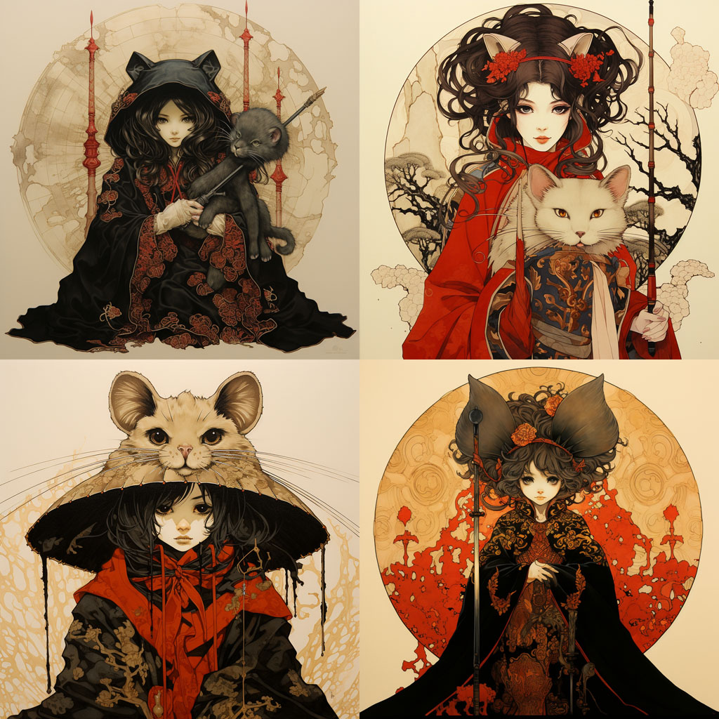 anthropomorphic mouse warrior girl by Takato Yamamoto