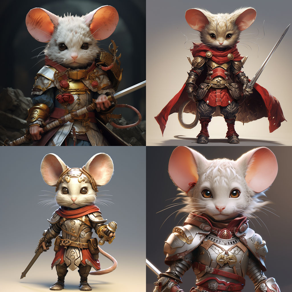 anthropomorphic mouse warrior girl by Yusuke Murata